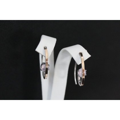 Сережки 660 кварц рожевий Rh Timofeev 2