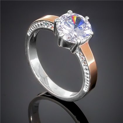 Перстень 370 цирконій білий Rh Timofeev