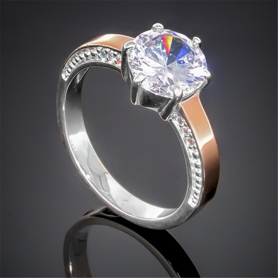 Перстень 370 цирконій білий Rh Timofeev