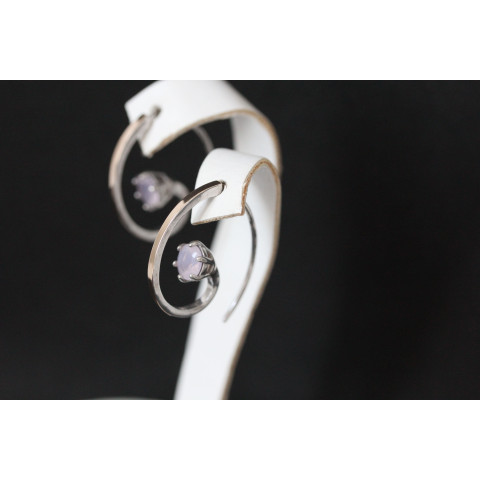 Сережки 660 кварц рожевий Rh Timofeev