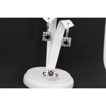 Сережки 646(2) цирконій чорний Rh Timofeev 2