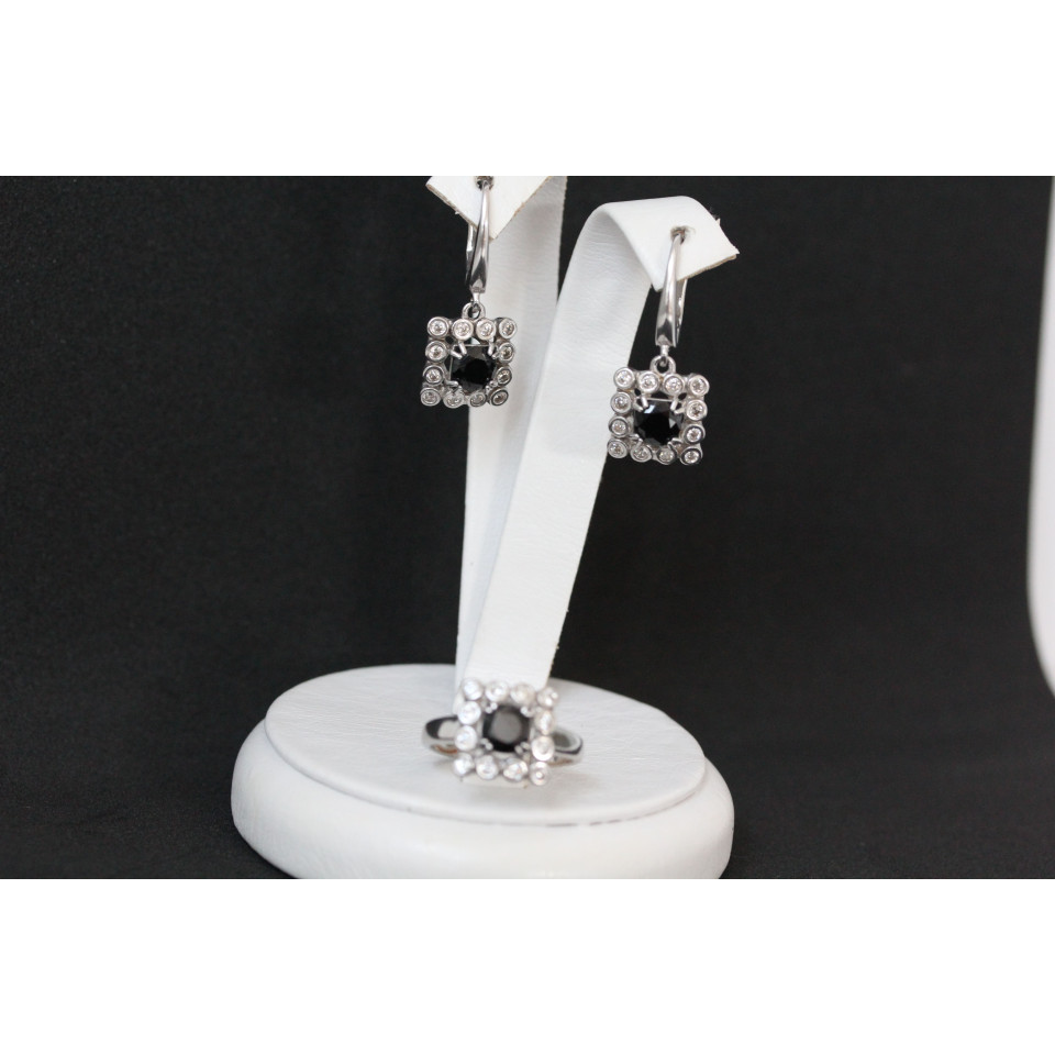 Сережки 646(2) цирконій чорний Rh Timofeev