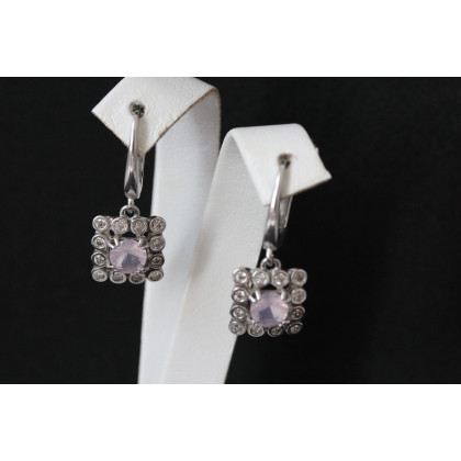 Сережки 646(2) кварц рожевий Rh Timofeev 2