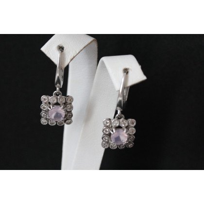 Сережки 646(2) кварц рожевий Rh Timofeev 2