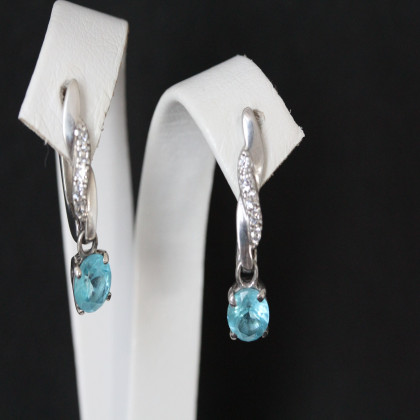 Сережки 655 альпініт блакитний Rh Timofeev 2