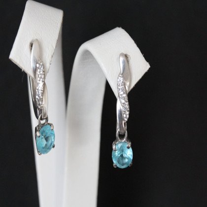 Сережки 655 альпініт блакитний Rh Timofeev 2