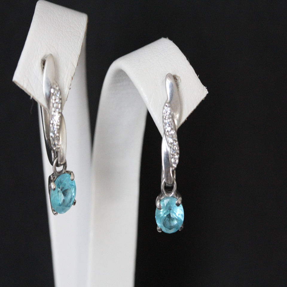 Сережки 655 альпініт блакитний Rh Timofeev