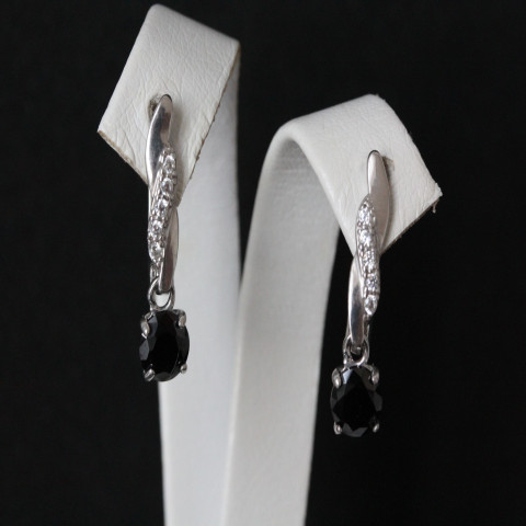 Сережки 655 цирконій чорний Rh Timofeev