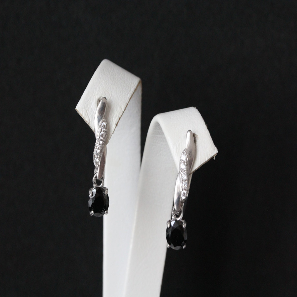 Сережки 655 цирконій чорний Rh Timofeev