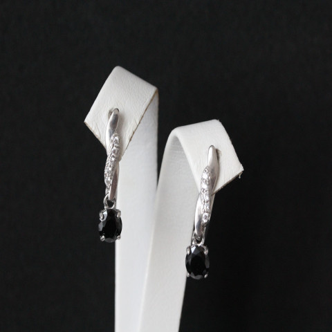 Сережки 655 цирконій чорний Rh Timofeev