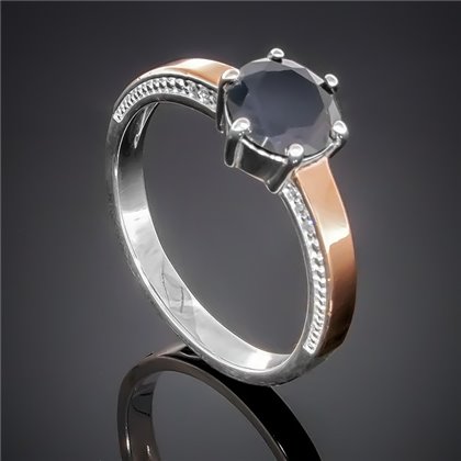 Перстень 370 цирконій чорний Rh Timofeev