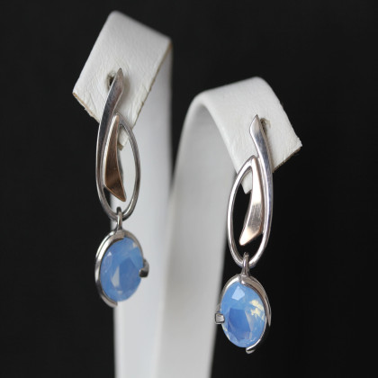 Сережки 645 альпініт молочно блакитний Rh Timofeev 2