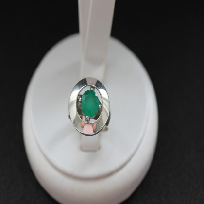 Перстень 644 агат зелений Rh Timofeev