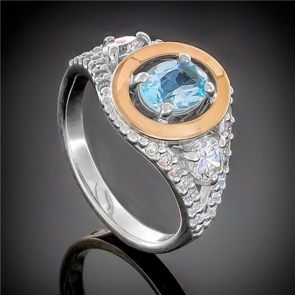 Перстень 373 топаз Rh Timofeev