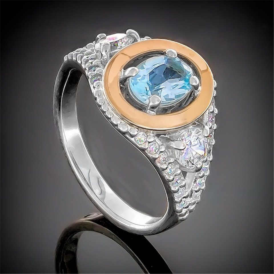 Перстень 373 топаз Rh Timofeev