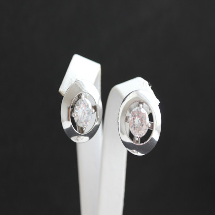 Сережки 644 цирконій білий Rh Timofeev 2