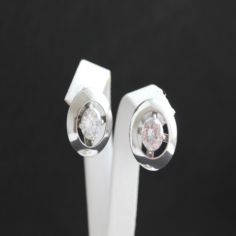 Сережки 644 цирконій білий Rh Timofeev