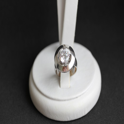 Перстень 644 цирконій білий Rh Timofeev