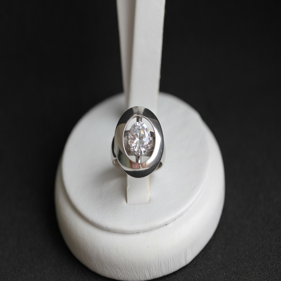 Перстень 644 цирконій білий Rh Timofeev