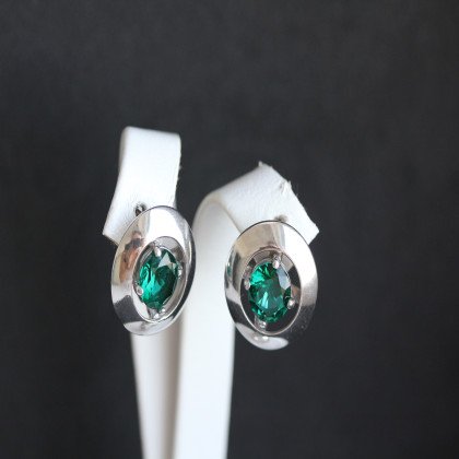 Сережки 644 альпініт смарагд Rh Timofeev