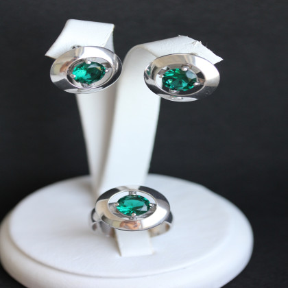 Сережки 644 альпініт смарагд Rh Timofeev 2