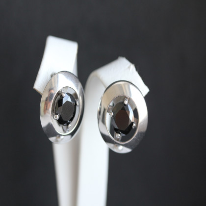 Сережки 644 цирконій чорний Rh Timofeev