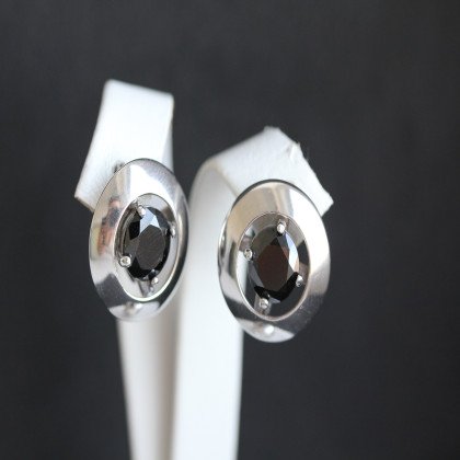 Сережки 644 цирконій чорний Rh Timofeev