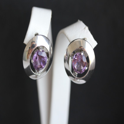 Сережки 644 аметист Rh Timofeev