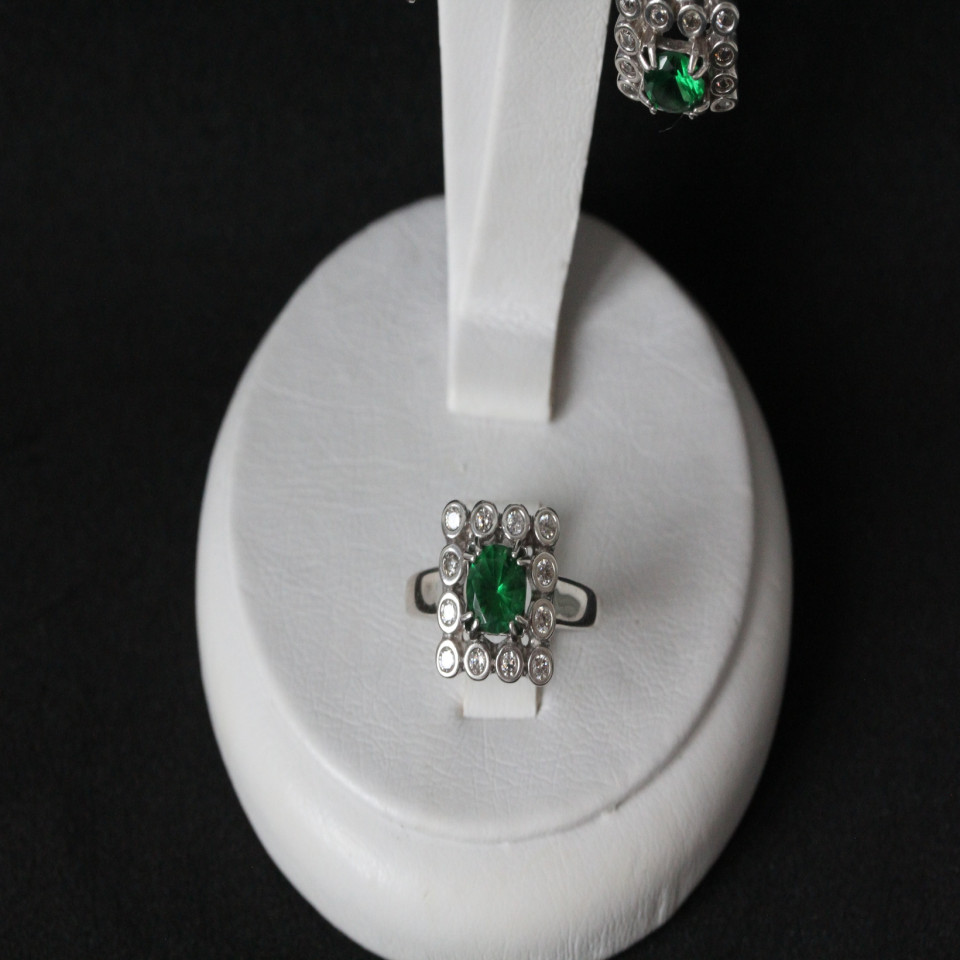 Перстень 646(2) альпініт зелений Rh Timofeev