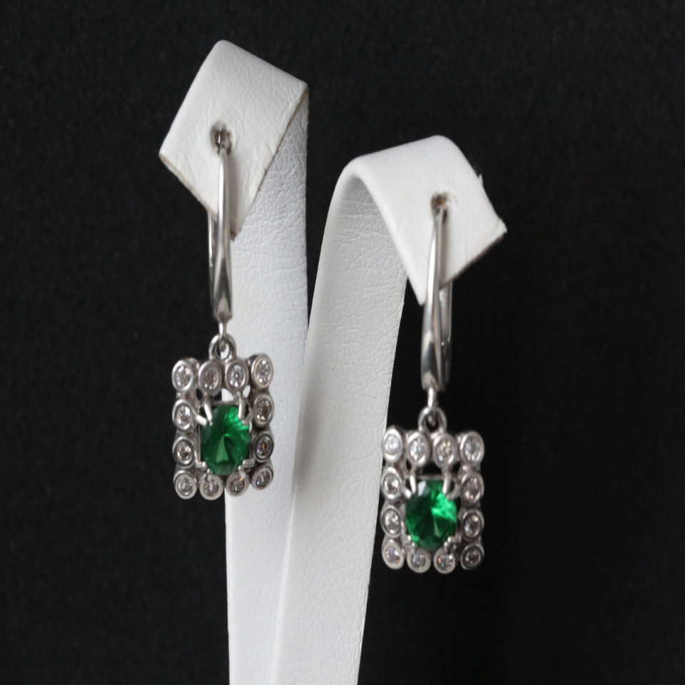 Сережки 646(2) альпініт зелений Rh Timofeev