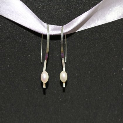 Сережки 620(2) перлина біла Rh Timofeev