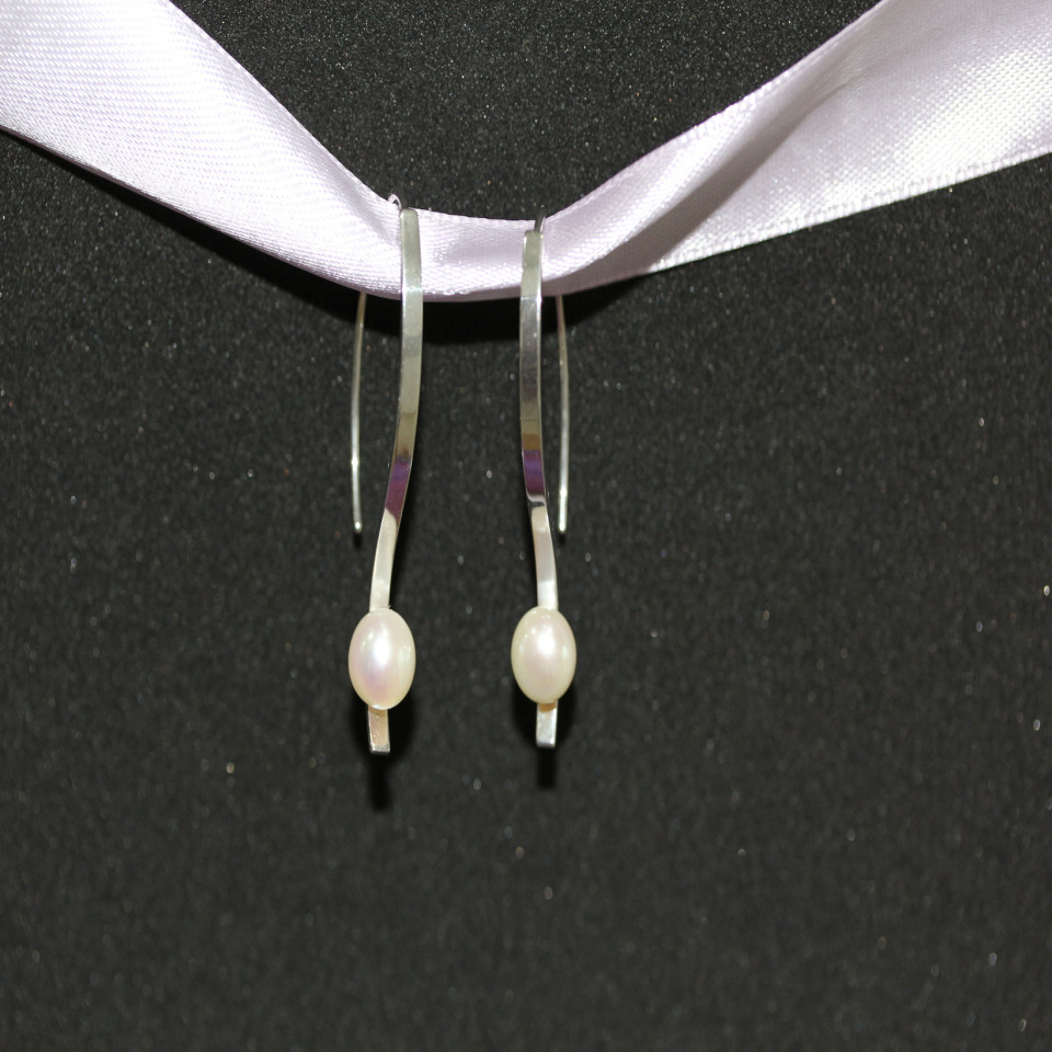 Сережки 620(2) перлина біла Rh Timofeev