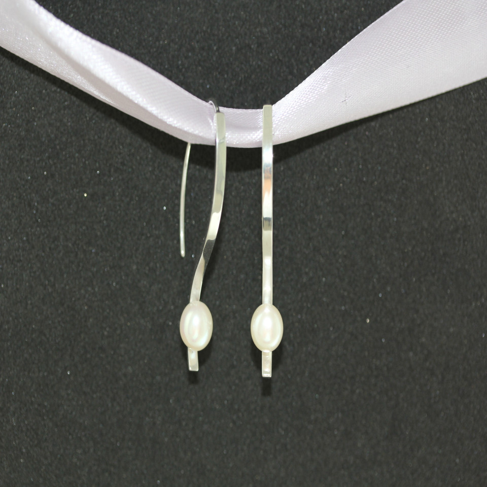 Сережки 620(2) перлина біла Rh Timofeev