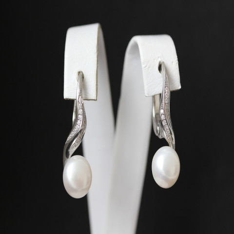 Сережки 594 перлина біла Rh Timofeev