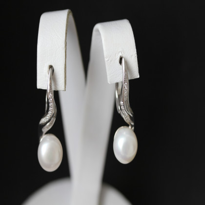Сережки 594 перлина біла Rh Timofeev 2