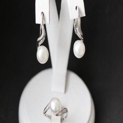 Перстень 594 перлина біла Rh Timofeev 2