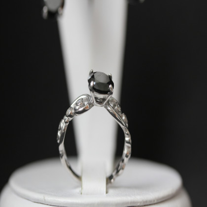 Перстень 560 цирконій чорний Rh Timofeev