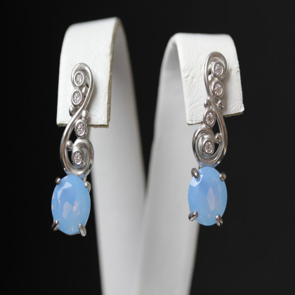 Сережки 560 альпініт молочно блакитний Rh Timofeev