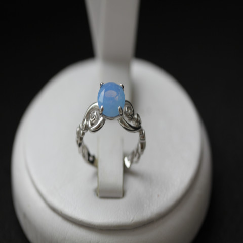 Перстень 560 альпініт молочно блакитний Rh Timofeev