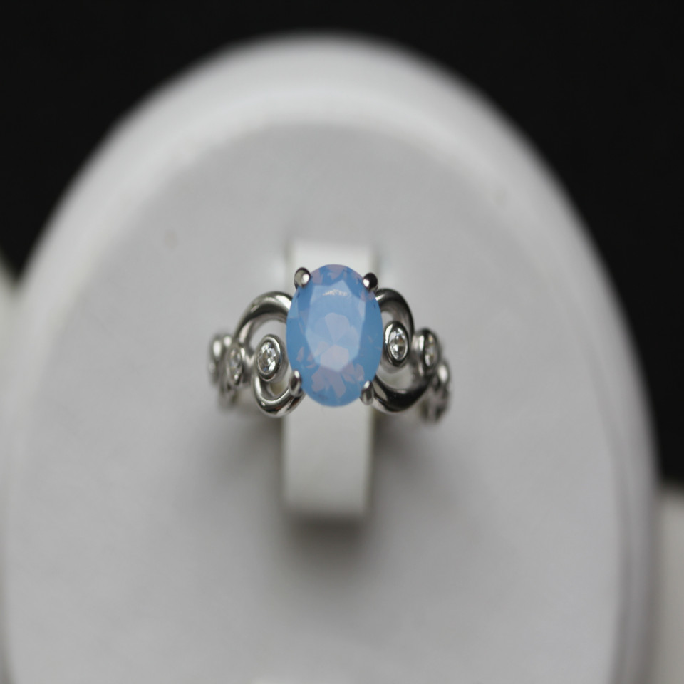 Перстень 560 альпініт молочно блакитний Rh Timofeev