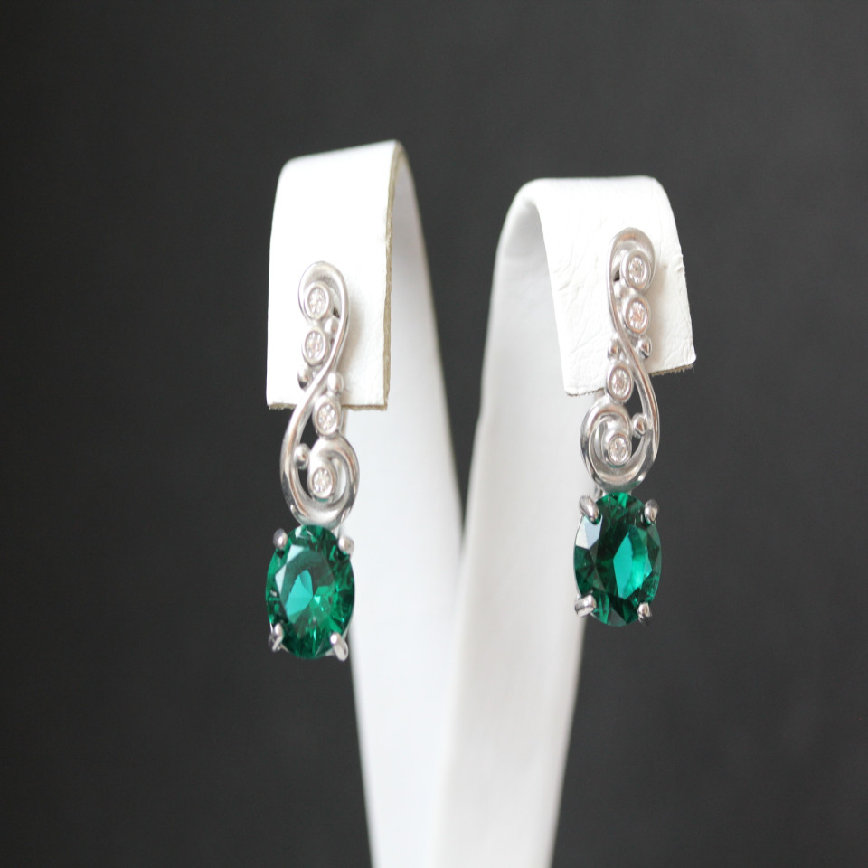 Сережки 560 альпініт смарагд Rh Timofeev