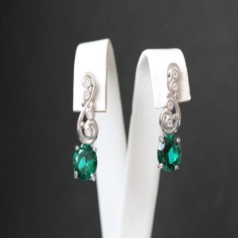 Сережки 560 альпініт смарагд Rh Timofeev
