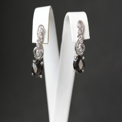 Сережки 560 альпініт димчатий імітація Rh Timofeev