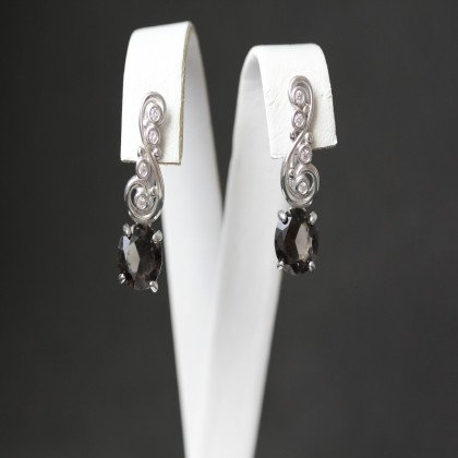 Сережки 560 альпініт димчатий імітація Rh Timofeev