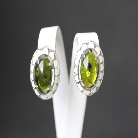 Сережки 401 янтарь зелений імітація Rh Timofeev