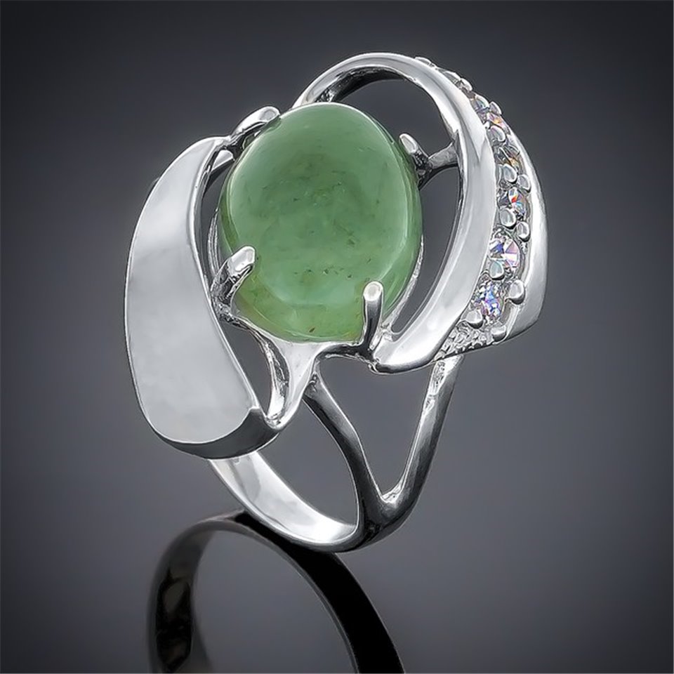 Перстень 32 авантюрин зелений Rh Timofeev