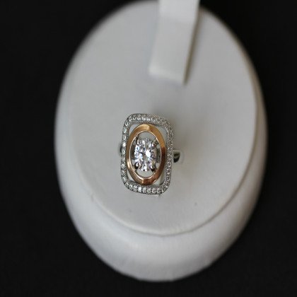 Перстень 403 цирконій білий Rh Timofeev