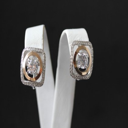 Сережки 403 цирконій білий Rh Timofeev