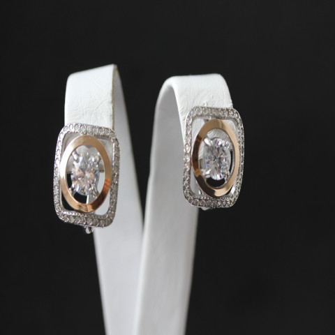 Сережки 403 цирконій білий Rh Timofeev