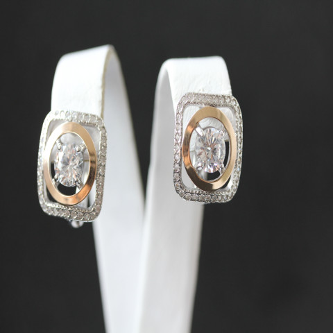 Сережки 403 цирконій білий Rh Timofeev